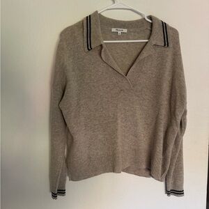 Madewell Beige Knit Sweater with Black Details
